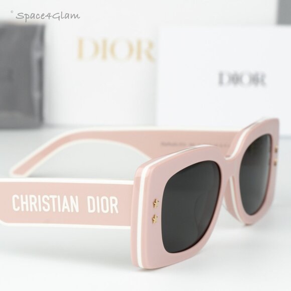 Dior Women Sunglasses Pink White Rectangle DIORPACIFIC S1U 40A0 NEW AUTHENTIC main image 5